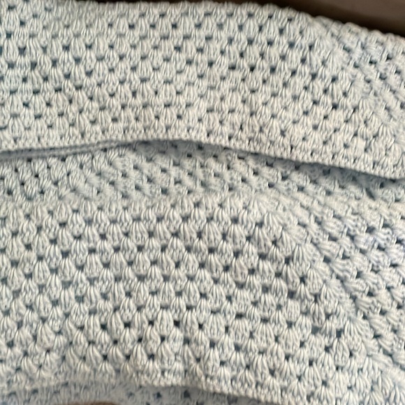 Handmade by myself Crochet baby blue blanket - Picture 3 of 5